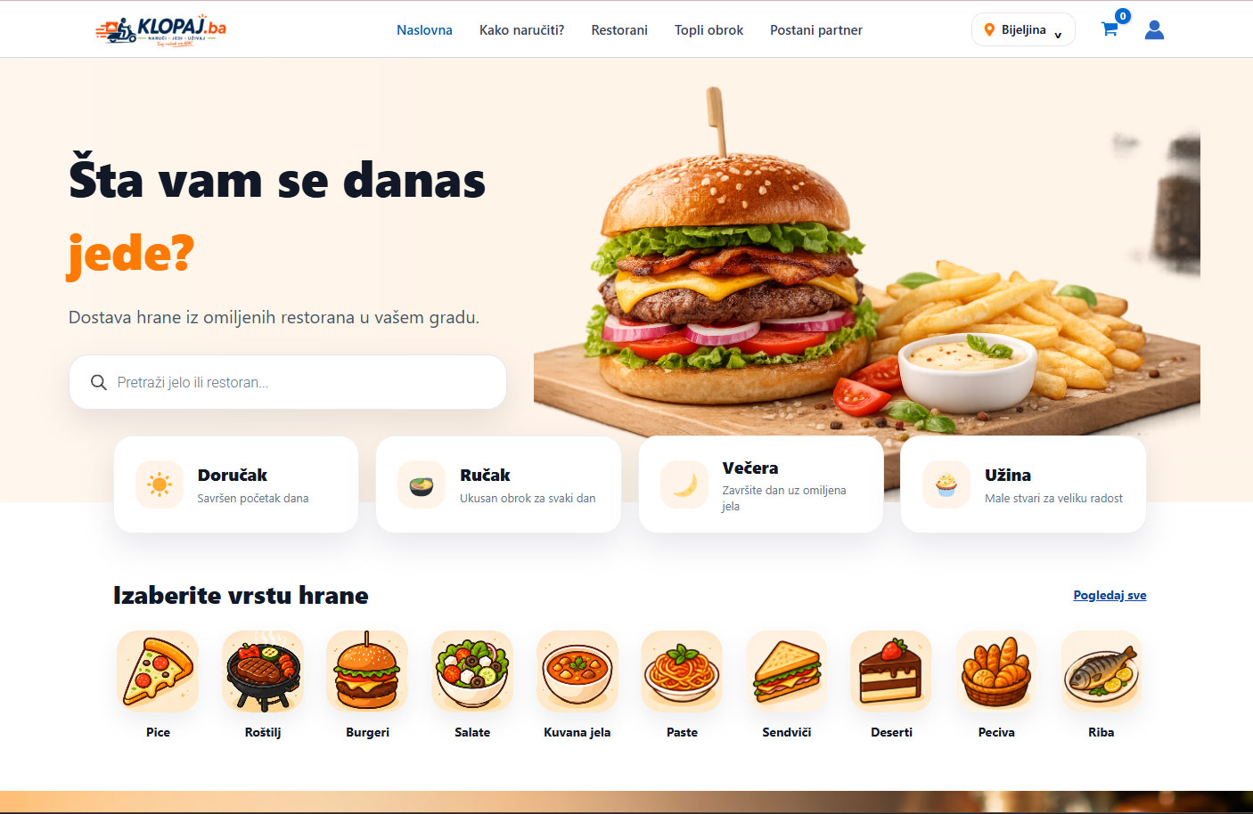 Klopaj.ba screenshot projekta